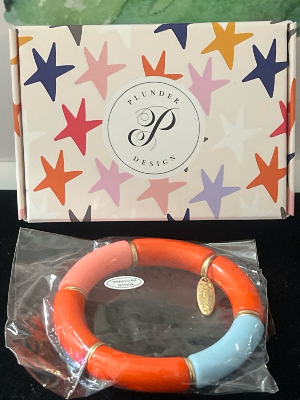 Plunder Bangle Bracelet - Orange, Pink, Blue